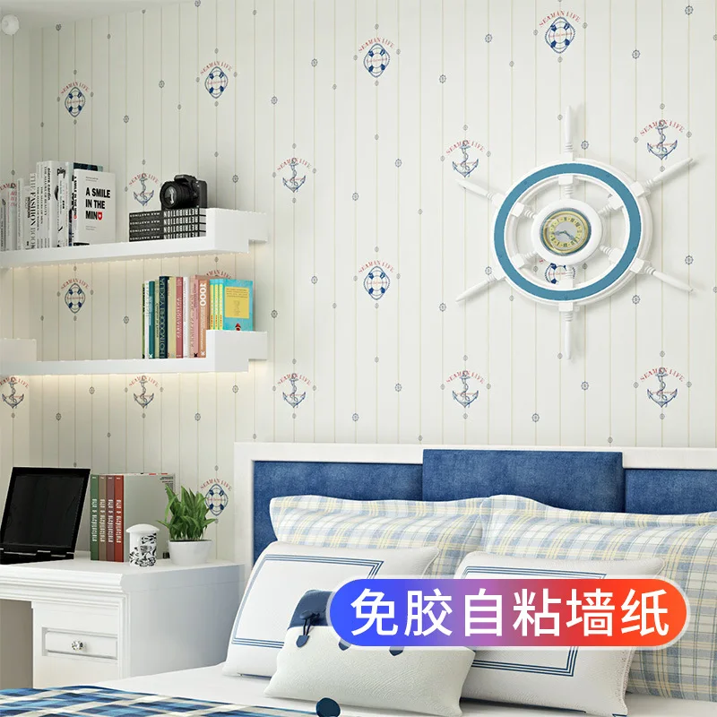 Cartoon Self Adhesive Wallpaper for Kids Room 2025 New Design Boys Dorm Stickers Wall Decals Bedroom Non Woven Fabric Wallpaper