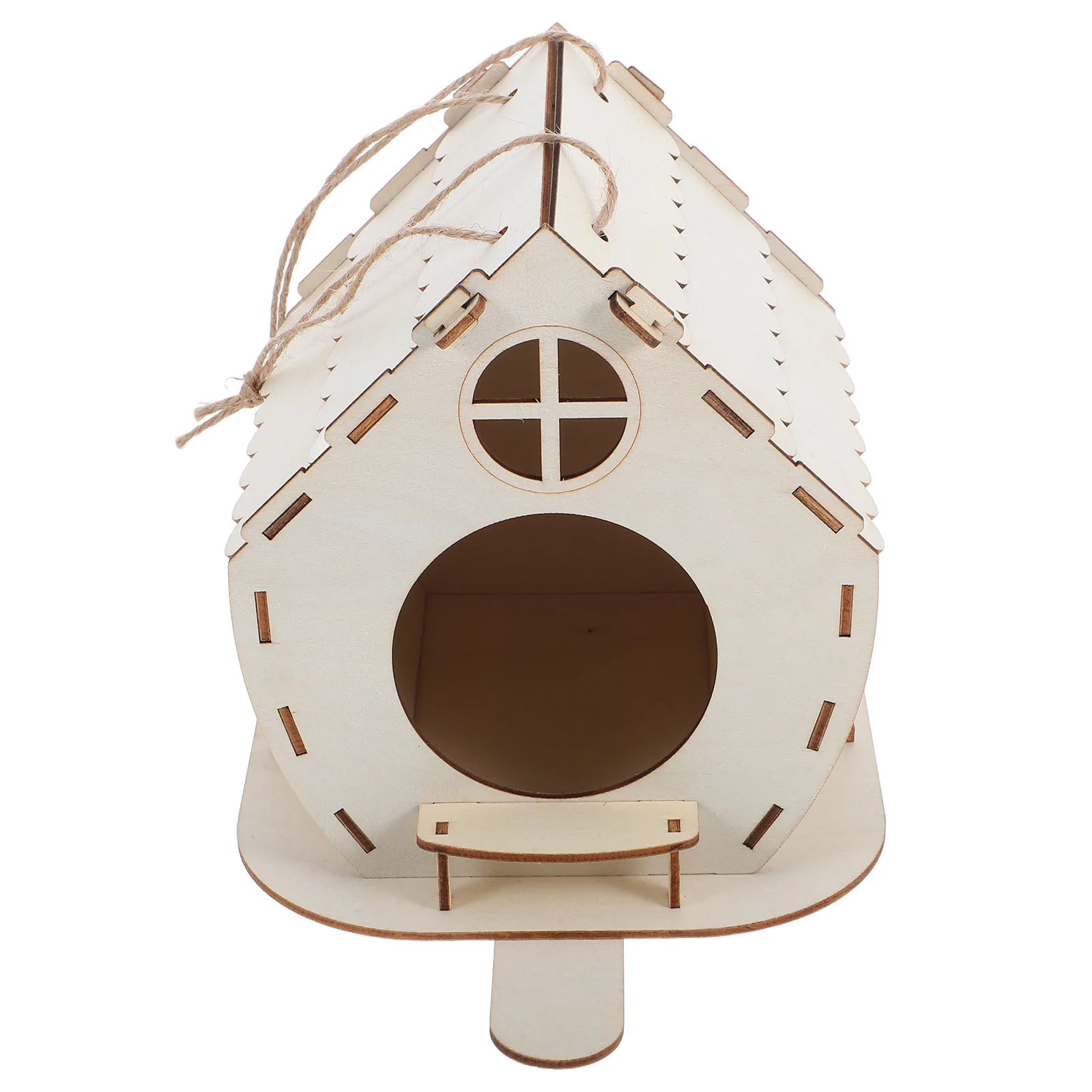 

Wooden Bird Cage DIY Creative Bird House for Garden Hanging Nests Outdoor Houses Decor Small Nest Box Feeder
