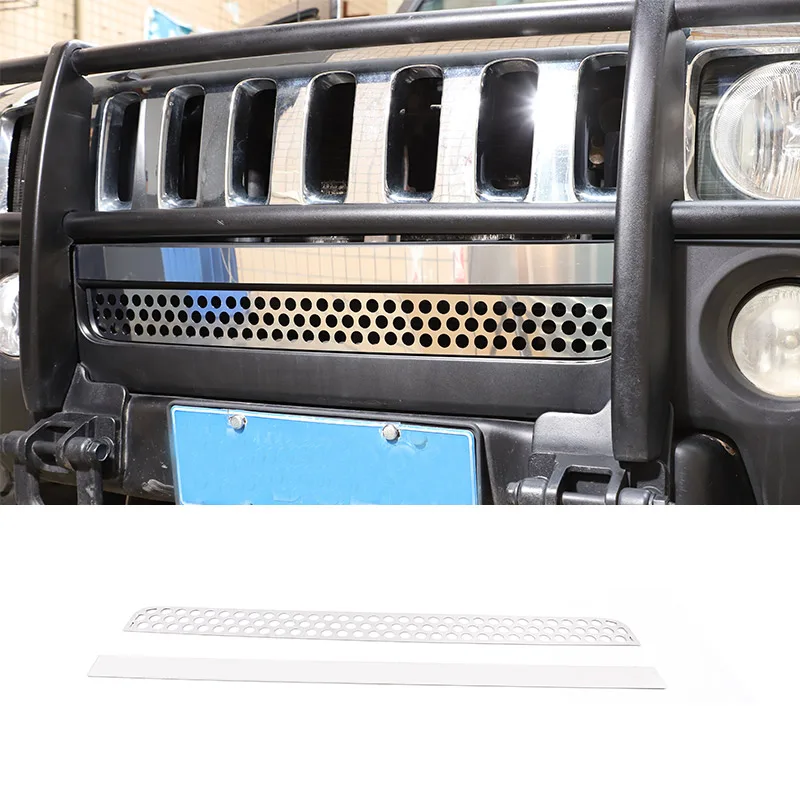 

Stainless Steel Car Front Bumper Grille Air Intake Cover Mesh Decoration Accessories For Hummer H3 2005-2009 Car Modification