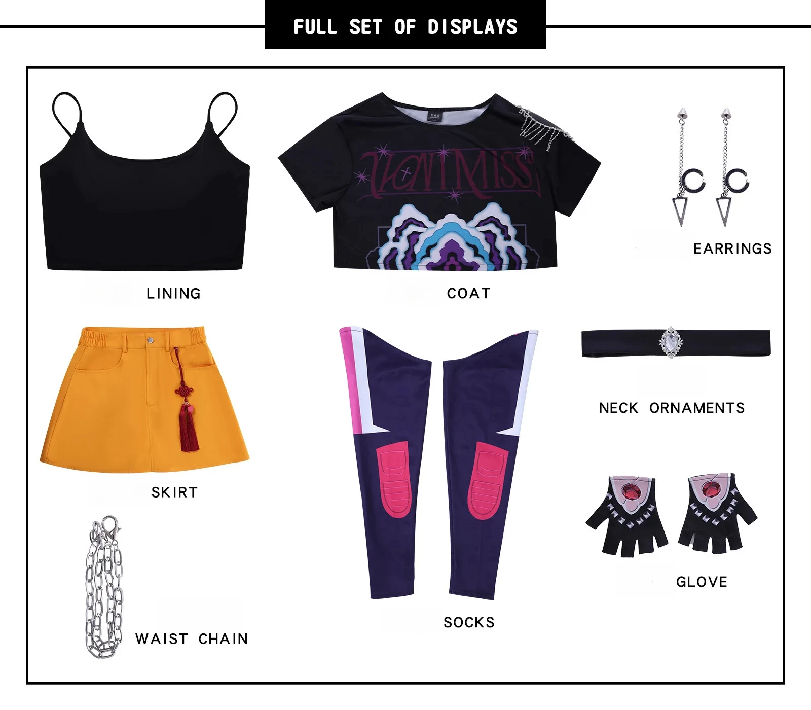 Cosplay Costume KPop Demon Hunters Character Clothes Rumi Mira Zoey Complete Set with Wigs Halloween Woman Performance Accessory