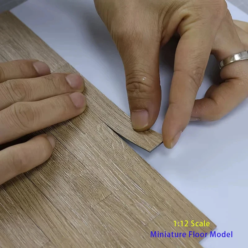 20PCS 10*1.5cm Miniature Wooden Floor Model Dollhouse Floor Tiles For Diy Making 1:12 Doll House Furniture Wall Floor Decoration