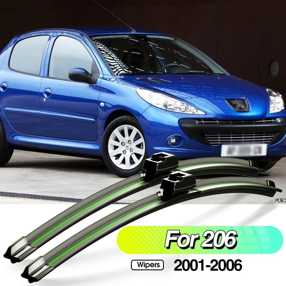 

For Peugeot 206 2001-2006 2pcs Front Windshield Wiper Blades Windscreen Window Accessories 2002 2003 2004 2005