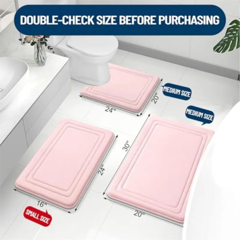 

Kitinjoy Коврик для ванной из пены с эффектом памяти Супервпитывающий ковер Нескользящие кухонные коврики для машинной стирки Быстросохнущие коврики для душа для ног