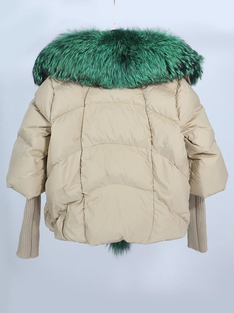 OFTBUY New White Duck Down Jacket Winter Women Warm Loose Coat Natural Real Fox Fur Collar Thick Luxury Outerwear New Fashion
