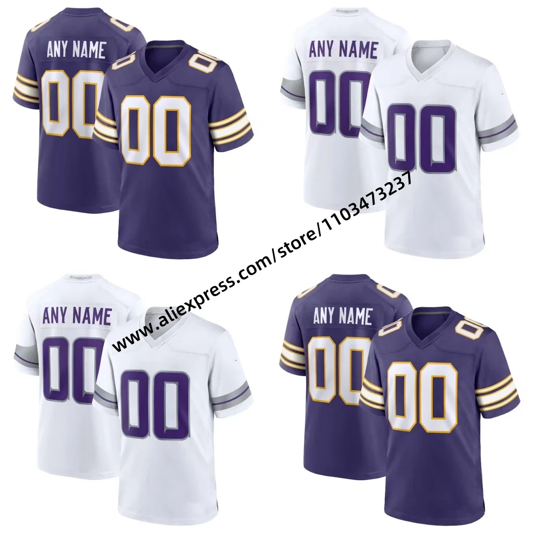 

Custom Men Youth Minnesota Stitched American Football Jersey Jefferson J.J. McCarthy T.J. Hockenson Shirts