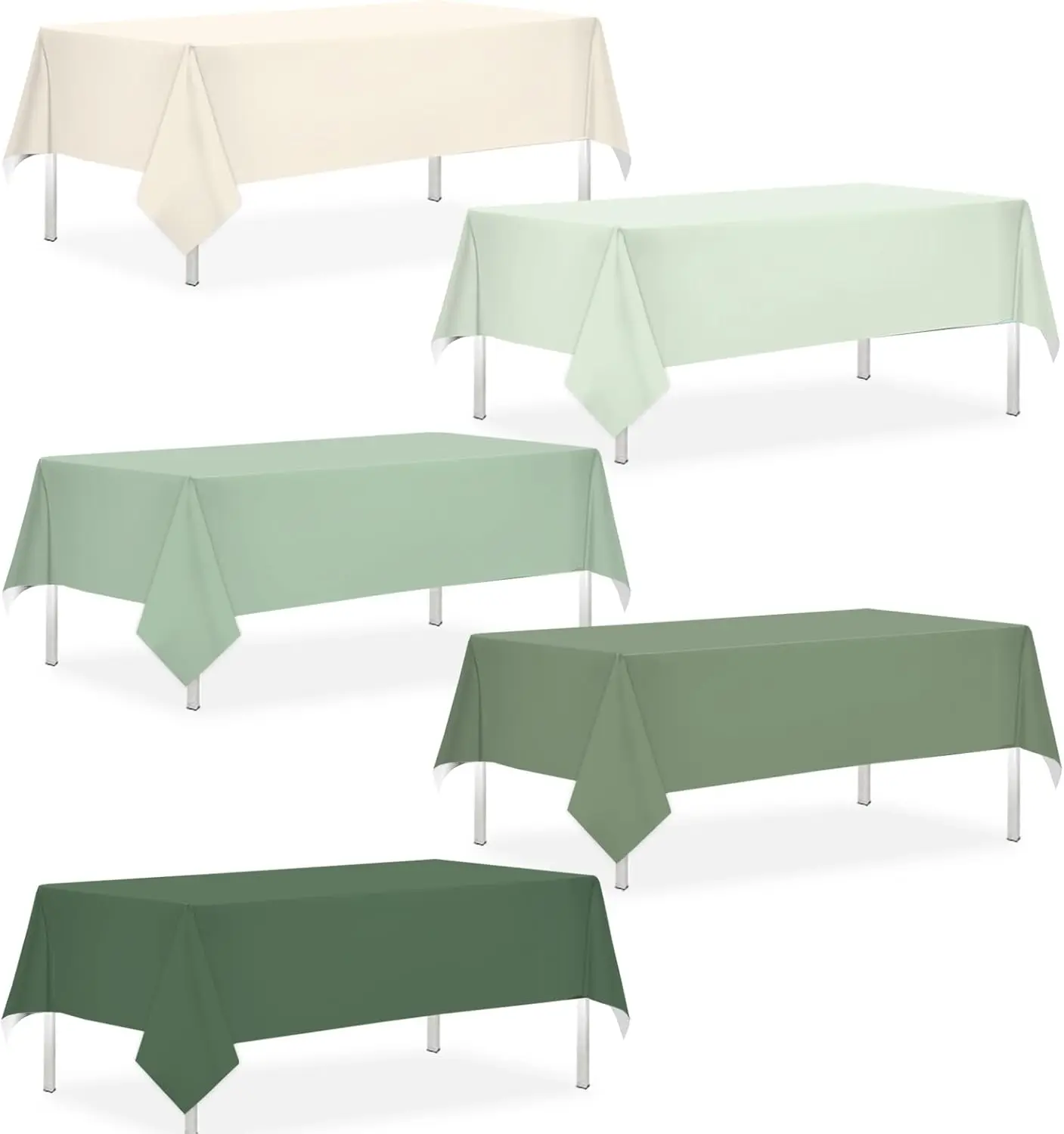 

Одноразовые пластиковые скатерти цвета шалфейно-зеленый, 54x108 дюймов, 5 штук в упаковке, для дня рождения, детского праздника, свадьбы