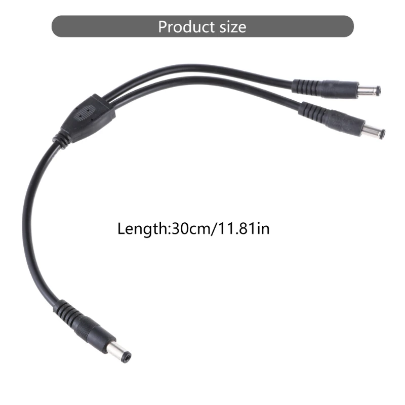 DC5.5x2.1MM Power Splitter Cable DC5525 Y Splitter Power Cable For LED, CCTV 18AWG Durability Power Cord 30cm/11.81in