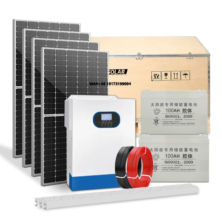 

off-grid solar power system inverter 3KW-10KW 100AH-200AH battery 50% efficiency energy saving 100% renewable energy