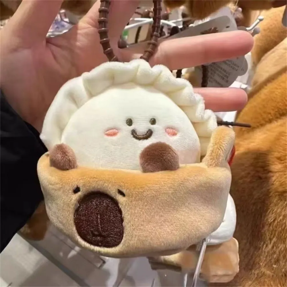 Adorável desenho animado chaveiro de pelúcia macio com chaveiro porta-chaves de pelúcia capivara bolinhos saco pingente presente