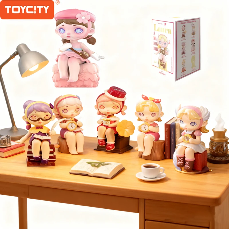 Toycity Laura "حلم في ليلة منتصف الصيف" سلسلة صندوق أعمى عمل الشكل الأصلي الكرتون المحيط صندوق غامض لعب الاطفال Gif