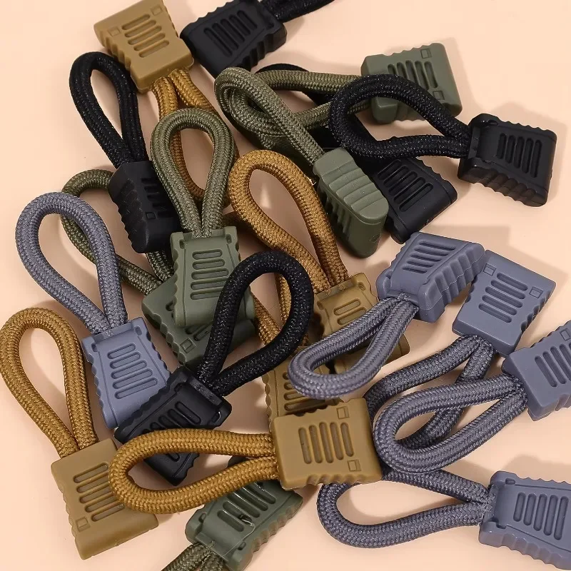 5/20pcs Replacement Clip Zipper Pull Puller End Fit Rope Tag Fixer Zip Cord Tab Buckle Travel Bag Suitcase Backpack Outdoor Tool