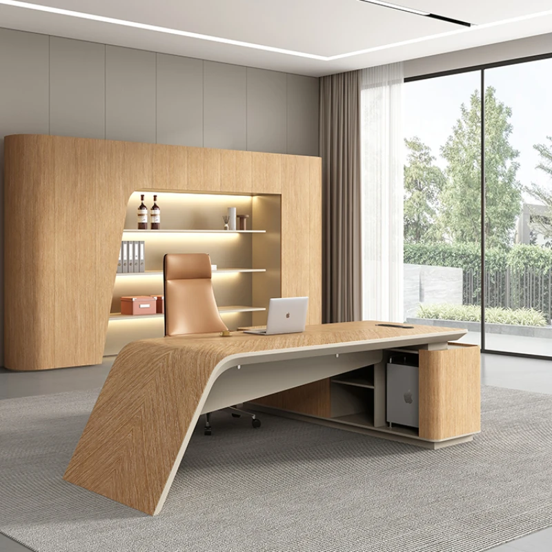 

Boss desk, office desk and chair combination, simple and modern president, manager, supervisor, large desk office