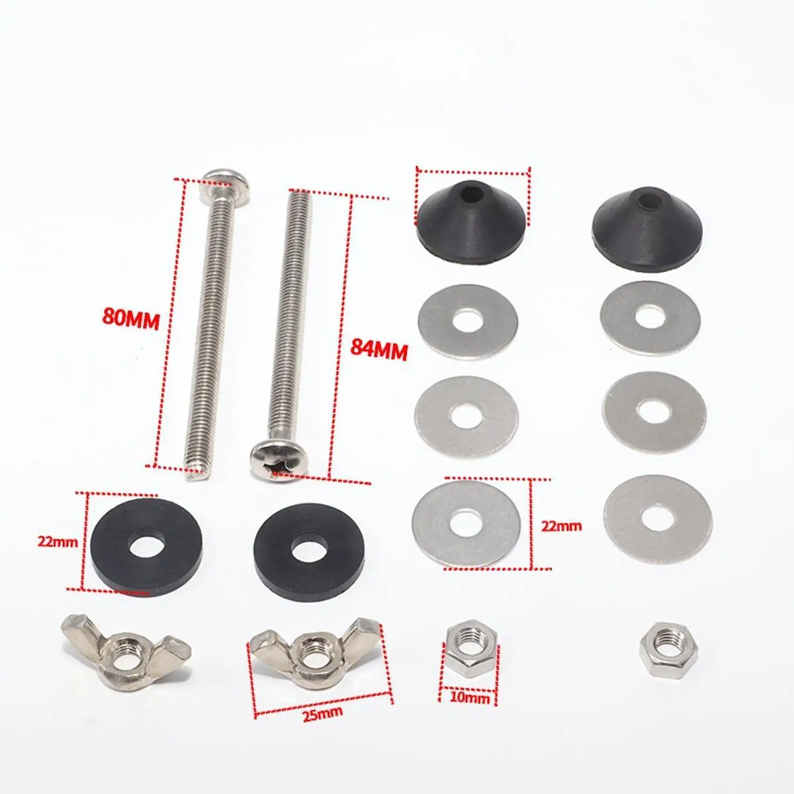2Pcs Toilet Tank Bolts Screw Rubber Gaskets Heavy Duty Replaces Bathroom Toilet Tank to Bowl Bolts Repair Kit Water Tank Part