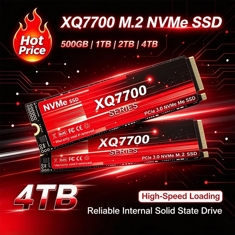 SSD M.2 NVMe PCIe3.0 XQ7700 original, 1TB, 2TB, 4TB, unidade de estado sólido interna M2 2280, ideal para criadores de conteúdo.