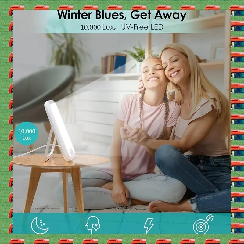 ABMO SAD Light Therapy Lamp Portable Light Therapy Box Simulated Sunrise And Sunset Energy Lamp EU-PLUG