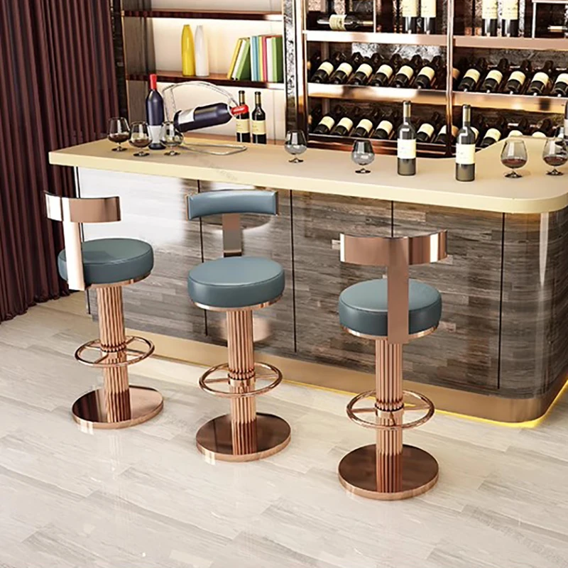 

Barber Waiting Bar Stool Gold Makeup Artist Pneumatic Base Free Shipping Bar Stool Mainstays Vanity Taburete Alto Home Furniture