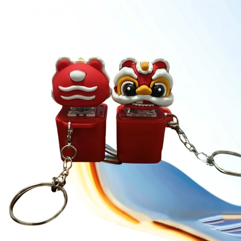 Novo botão chaveiro som e luz dos desenhos animados pingente alívio do estresse brinquedos saco chaveiro bonito luminoso brinquedo de descompressão