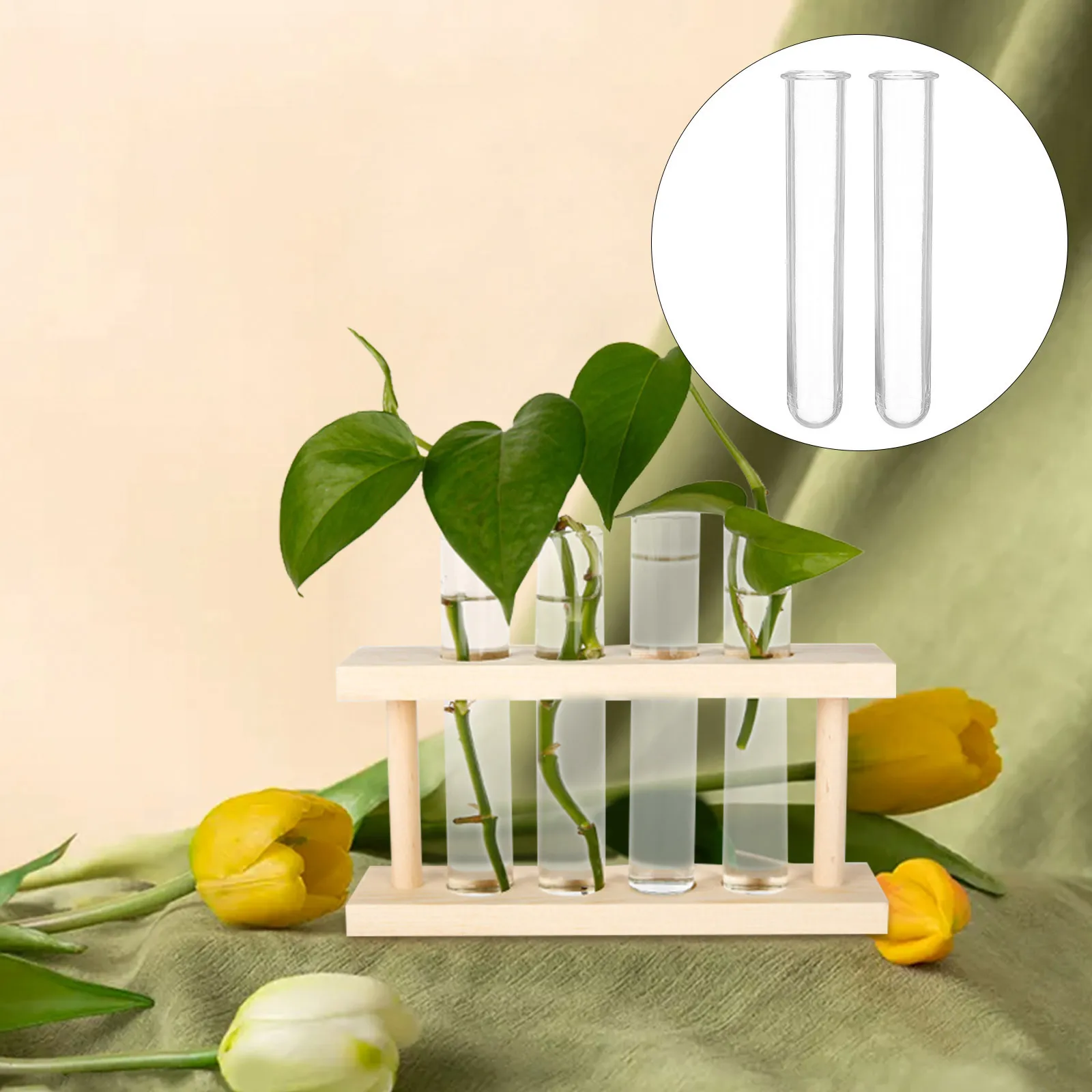 

6Pcs Clear Hydroponic Flower Vase Test Tubes Propagation Station Desktop Decoration Small Transparent Vases 12cm