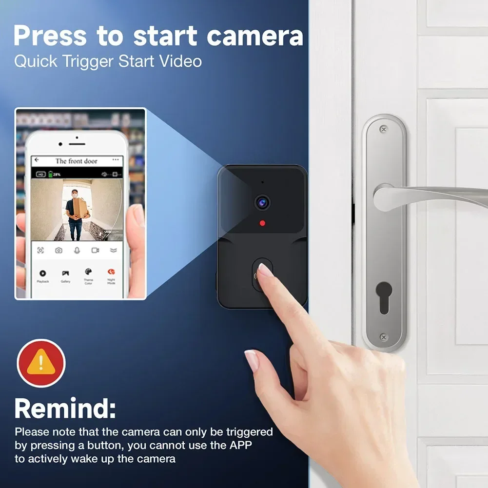 WiFi Video Doorbell ไร้สาย HD กล้อง IR ALARM Security ประตูบ้าน Bell WiFi Intercom สําหรับ Home