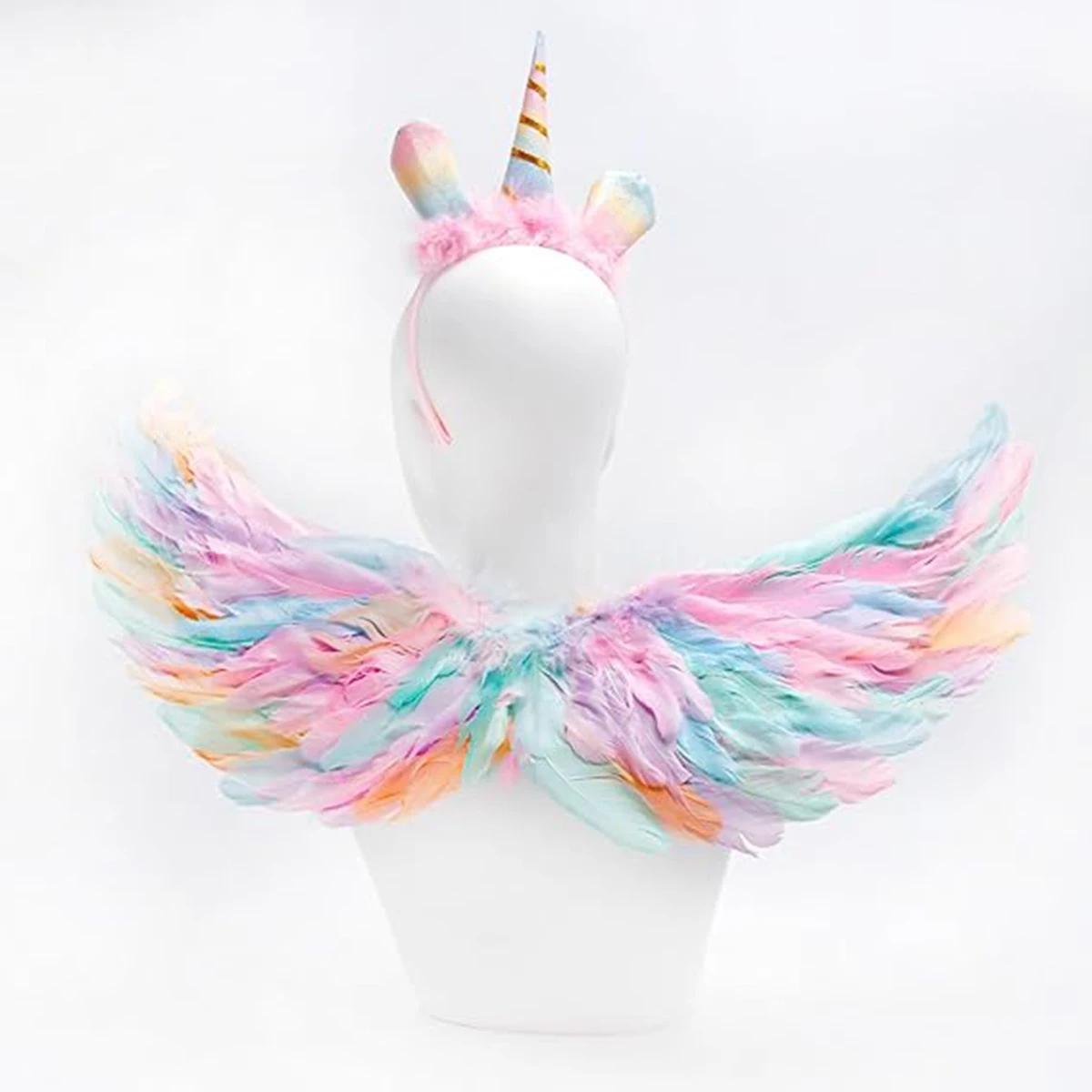 Unicorn Wings Set  Feather Angel Wings Small Fairy Wings Costume Dress Up Wings for  Birthday Party Favors Costume Accessory