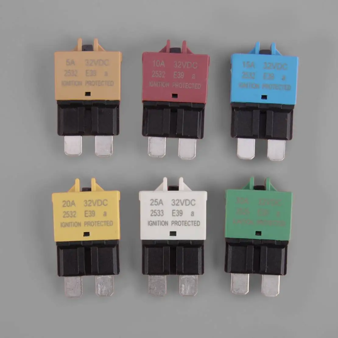 

Набор из 6 универсальных ножевых предохранителей ATC 5A-30A 32V для автомобиля с ручным сбросом