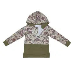 NEW rts new infant boys camouflage zipper hoodie wholesale boutique pocket fall long sleeve top