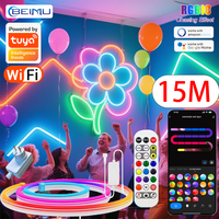 BEIMU TUYA WIFI RGBIC LED Neon Strip Lights Waterproof Flexible Silicone Ribbon Music sync with voice control For DIY Home Decor