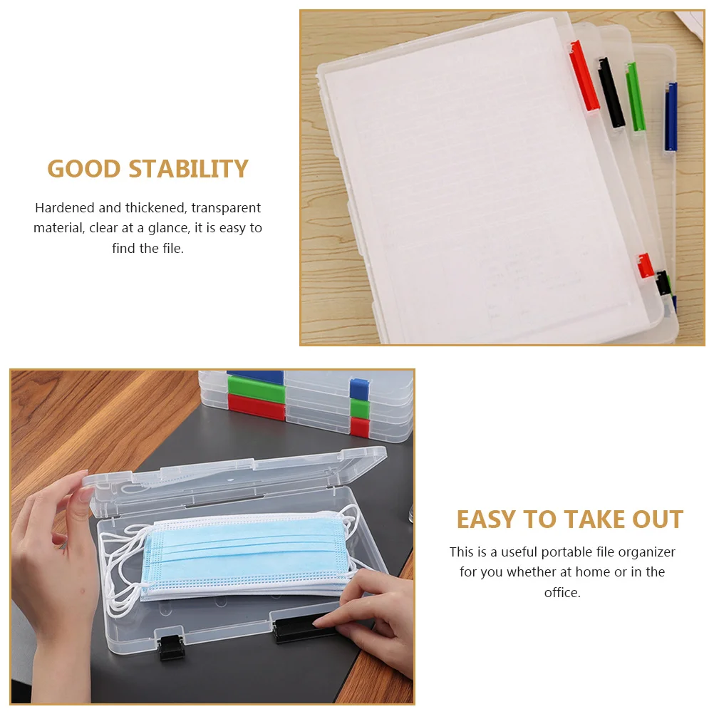 

2Pcs File Storage Boxes Plastic Lightweight Document ganizer Paperwork Holder Office Study Room Archive Box Container