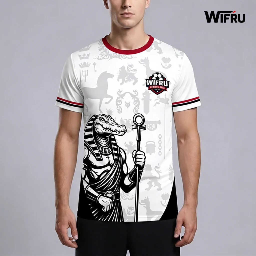 

Youth Outdoor Sports Jersey Egyptian Mythology Pattern Vintage Style Men's Tops WIFRU Breathable Casual Short-Sleeved T-Shirt