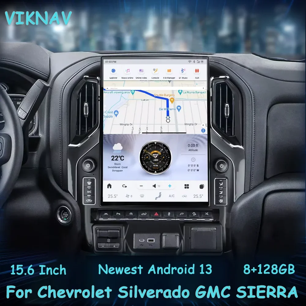 

VIKNAV 15.6 Inch Car Radio For Chevrolet Silverado GMC SIERRA 2019-2023 Android 13 Car GPS Navigation Multimedia Player