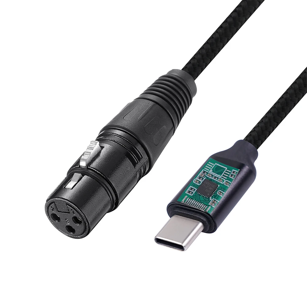USB C to XLR Female Microphone Audio Cable Adapter 10FT High Sound Quality Ideal for Instruments and Recording
