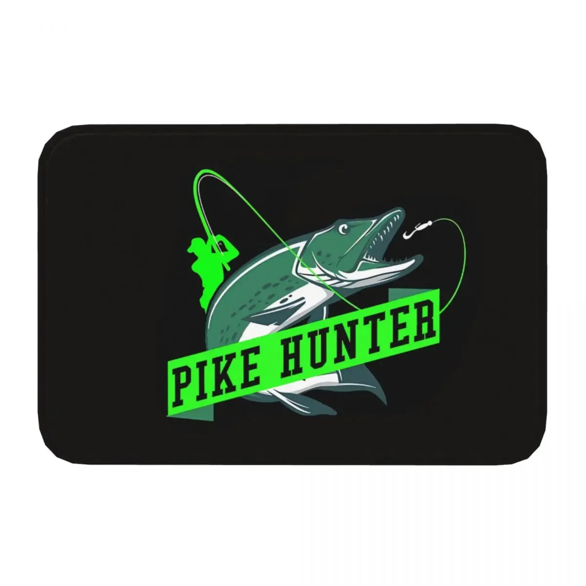 Sport Non-slip Doormat Pike Hunter Predatory Fish Angler Fisherman Carpet Living Room Bedroom Mat Outdoor Indoor Decorative