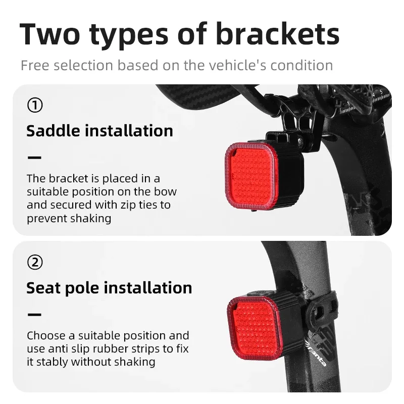 أضواء خلفية للدراجة USB شحن ليلة ركوب الدراجات الجبلية الطريق الدراجة المصابيح الخلفية أضواء تحذير الفرامل معدات إضاءة ركوب الدراجات #6