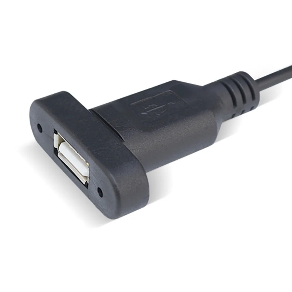 1PC Hot Sale USB Type A Power Port Female Jacks Connector DIY Charging Socket USB-A type with Screw Fixing Hole and Cable