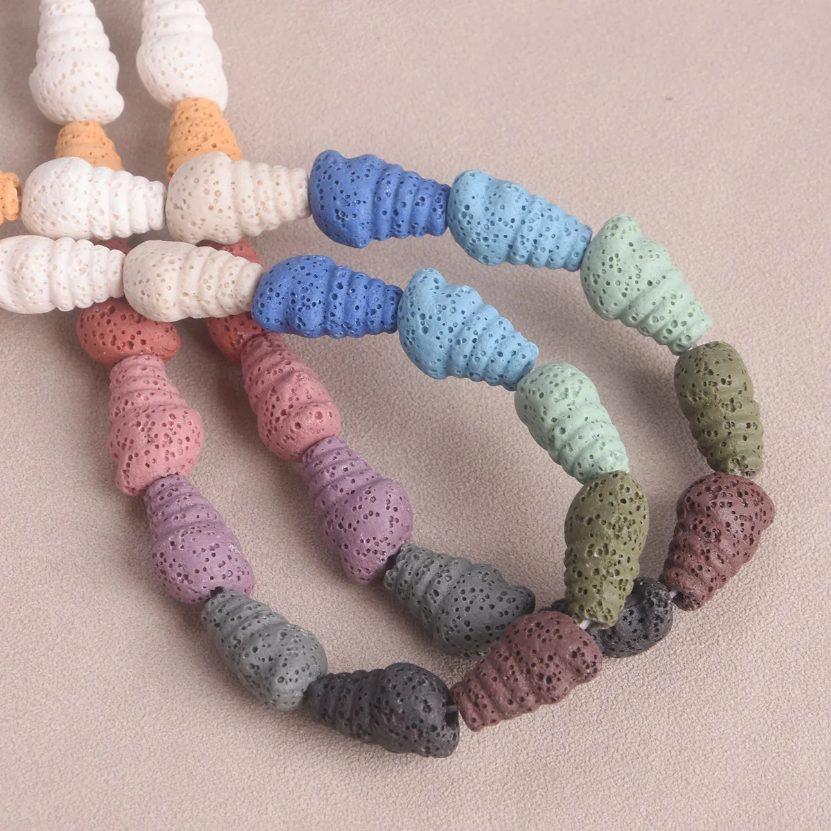 

10pcs Natural Volcano Lava Stone Oncomelania Conch Shape 18x13mm Loose Crafts Beads For Jewelry Making DIY Findings