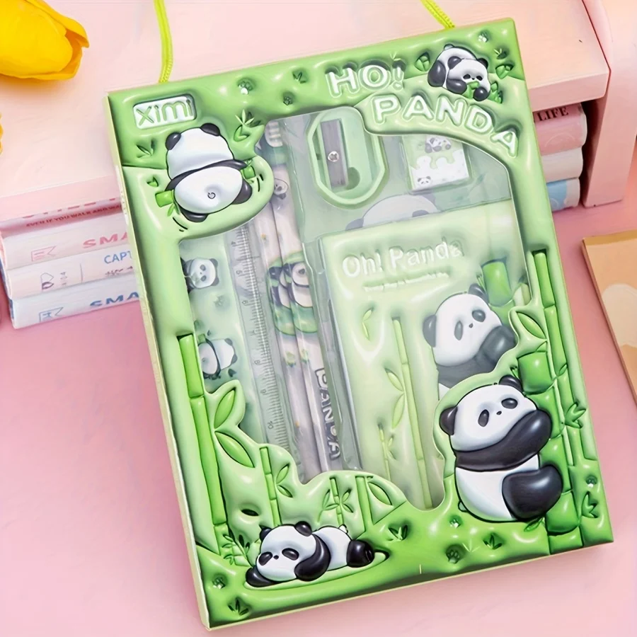 مجموعة قرطاسية كرتونية لطيفة مكونة من 6 قطع - أساسيات مثالية للعودة إلى المدرسة