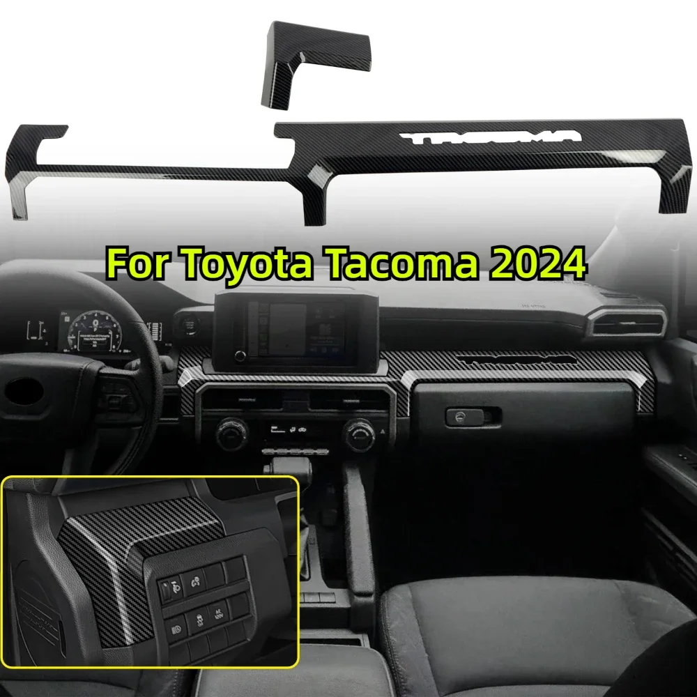 

Car Center Console Panel Trim Sticker For Toyota Tacoma 2024 LHD Carbon Fiber Front Air conditions Vent Outlet Cover