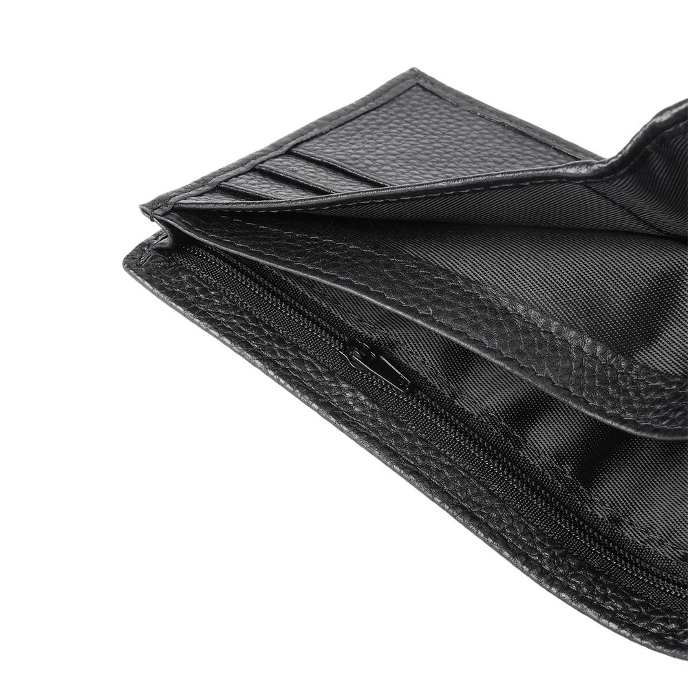 1161 Men's Leather Wallet Classic Style Cowhide Wallet Black Business Money Bar Retro Casual Thick Layered Card Bag