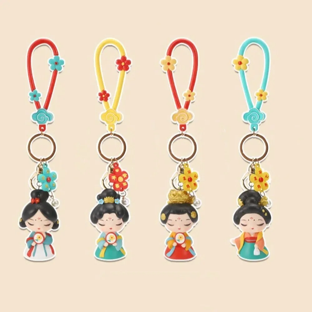 الحلو سيليكون المطاط النمط الصيني المفاتيح الديكور الحلي الكرتون الدمى قلادة حقيبة معلقة سيارة حلقة رئيسية الفتيات