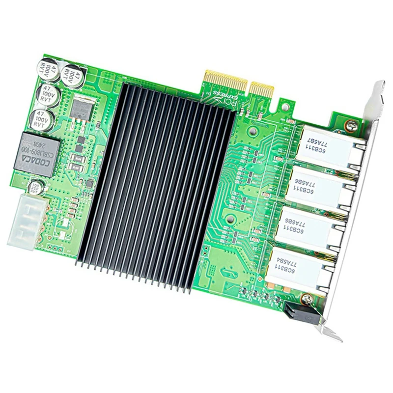 PCIE Gigabit Network Card 4-Port PoE Ethernet Adapter Server PC High-Performance Adapter I350 Wired Network Card [To&On-e]