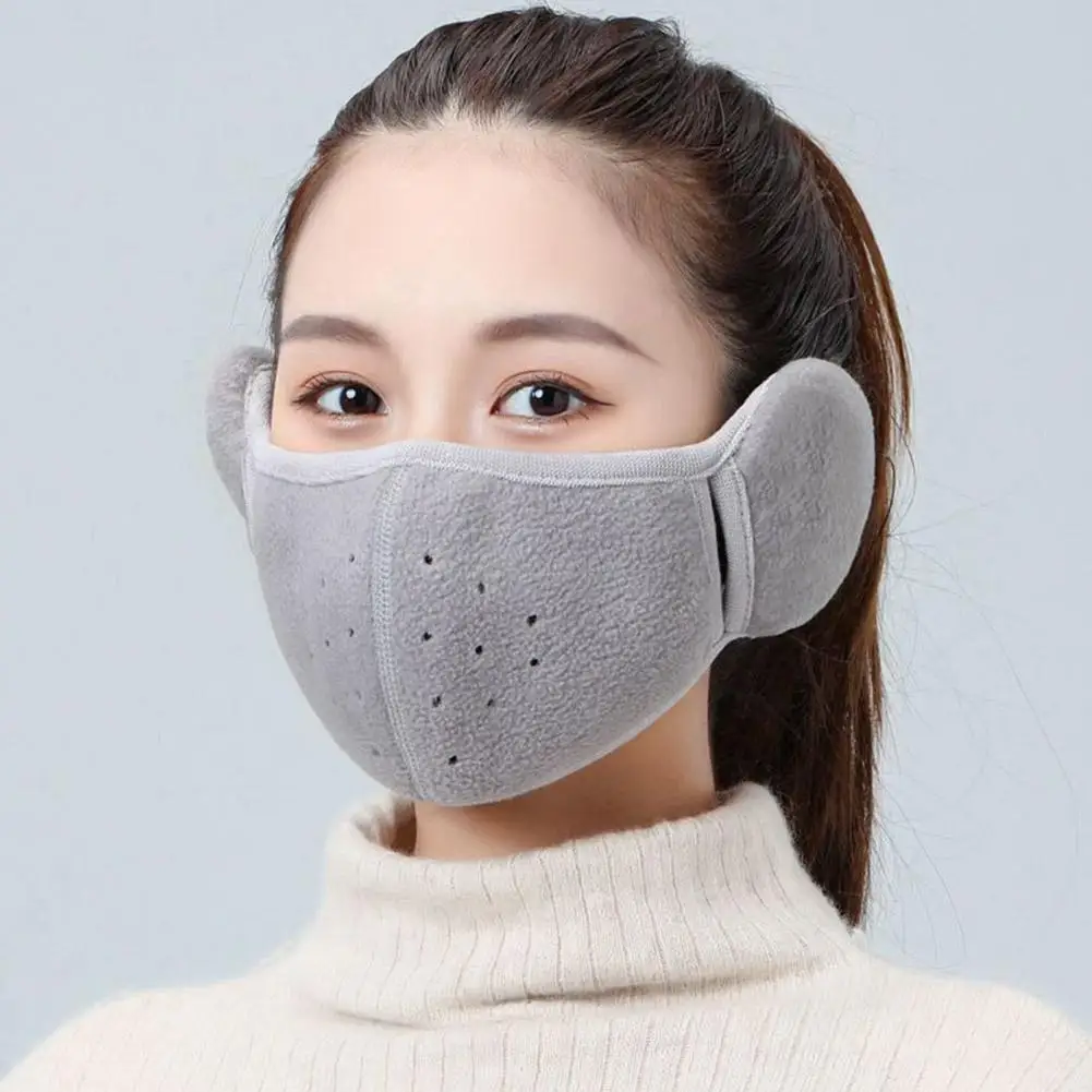 Winter-Fleece-Ohrenschützer mit winddichter Mundschutz, Unisex, warmer Ohrenwärmer, atmungsaktive Gesichtsmaske für Outdoor-Aktivitäten – Detail 11