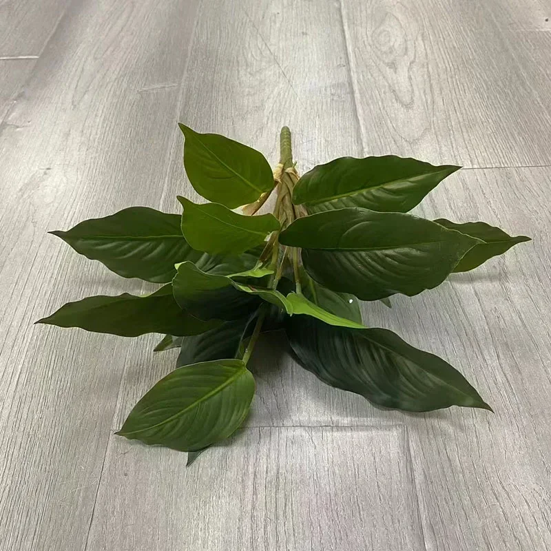 15 Zoll große künstliche Pflanze, tropischer Monstera-Palmenzweig, künstliches Schildkrötenblatt, künstliche Plastikpalme für Haus, Garten, Bürodekoration – Detail 15