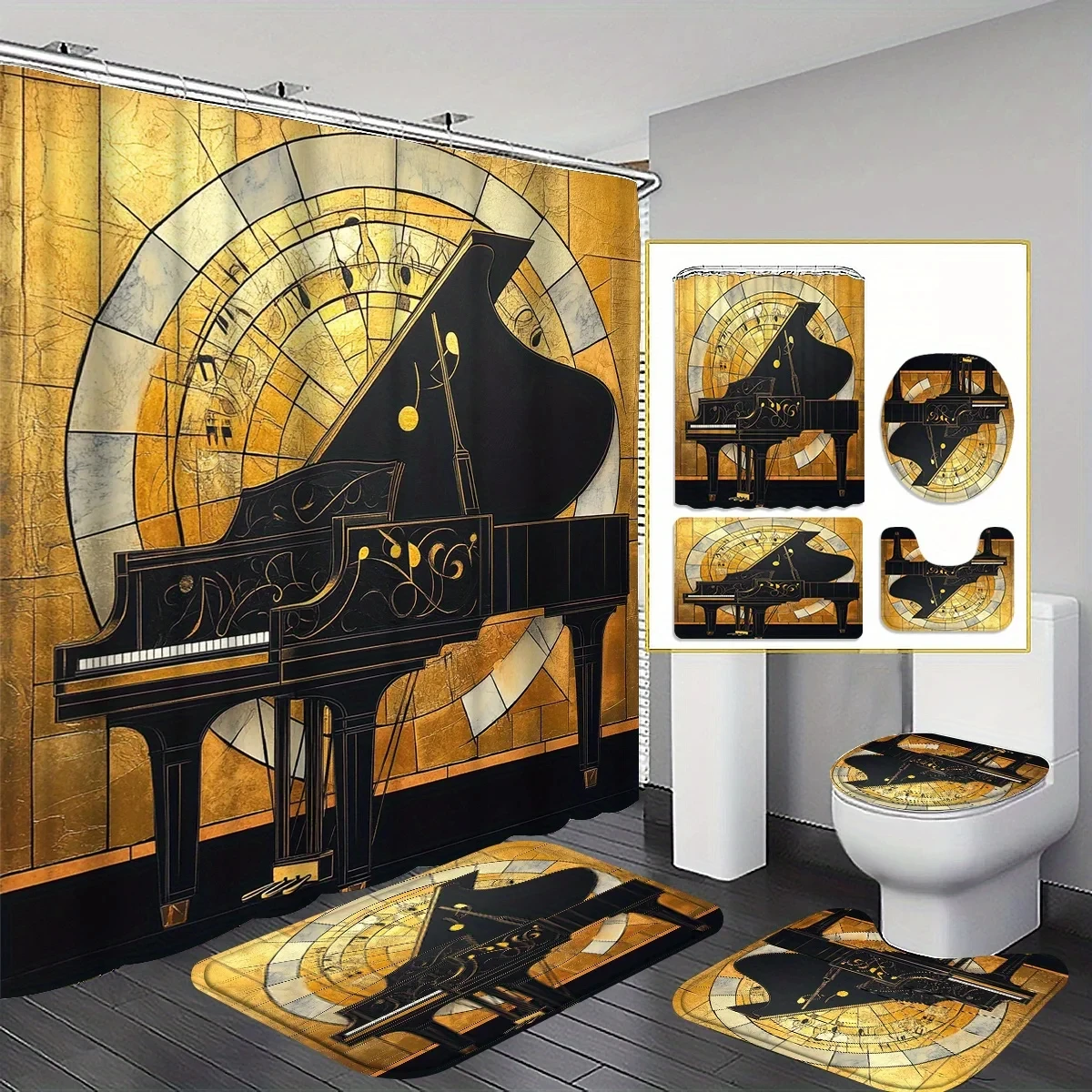 4Pcs Retro Piano Pa… - image