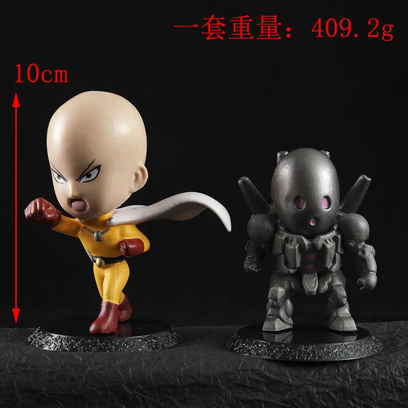 Anime One Punch Saitama Figura Genos Set Toy, Terrível Tornado Mumen Rider Modelo, Coleção de Presentes, Ornamento, 6Pcs, 1 Conjunto