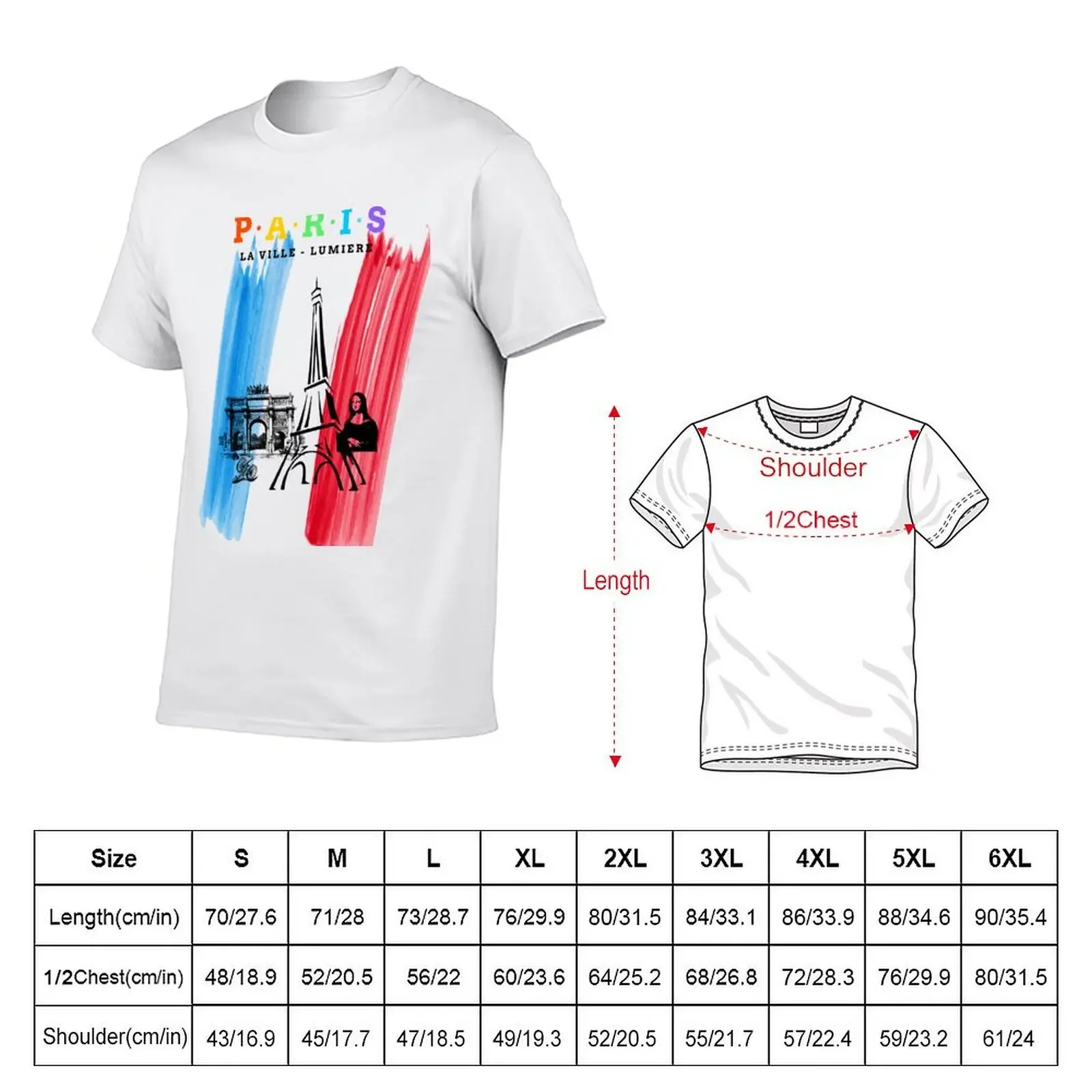 Paris. City of Light. LA Ville Lumiere (picture version) T-Shirt oversized t shirt blacks mens graphic t-shirts pack