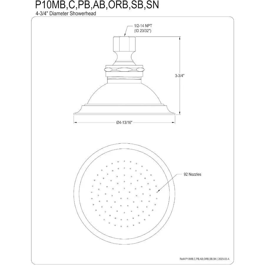 P10PB 디자이너 트림스케이프 빅토리안 황동 샤워헤드 광택 황동 4.88 x 4.88 x 3.75 모던 욕실 리노베이션용 우아함