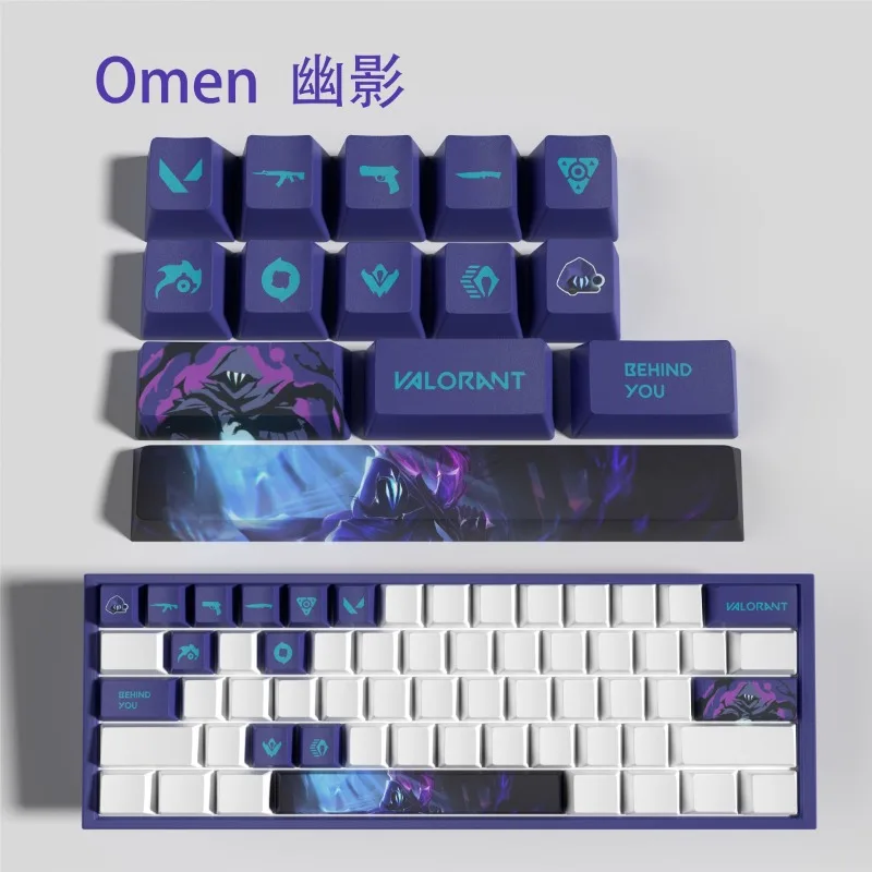 

VALORANT New Keycap Shadow 14-key Omen Mini E-sports Set PBT Material Opacity Cross-Shape Collection Gifts