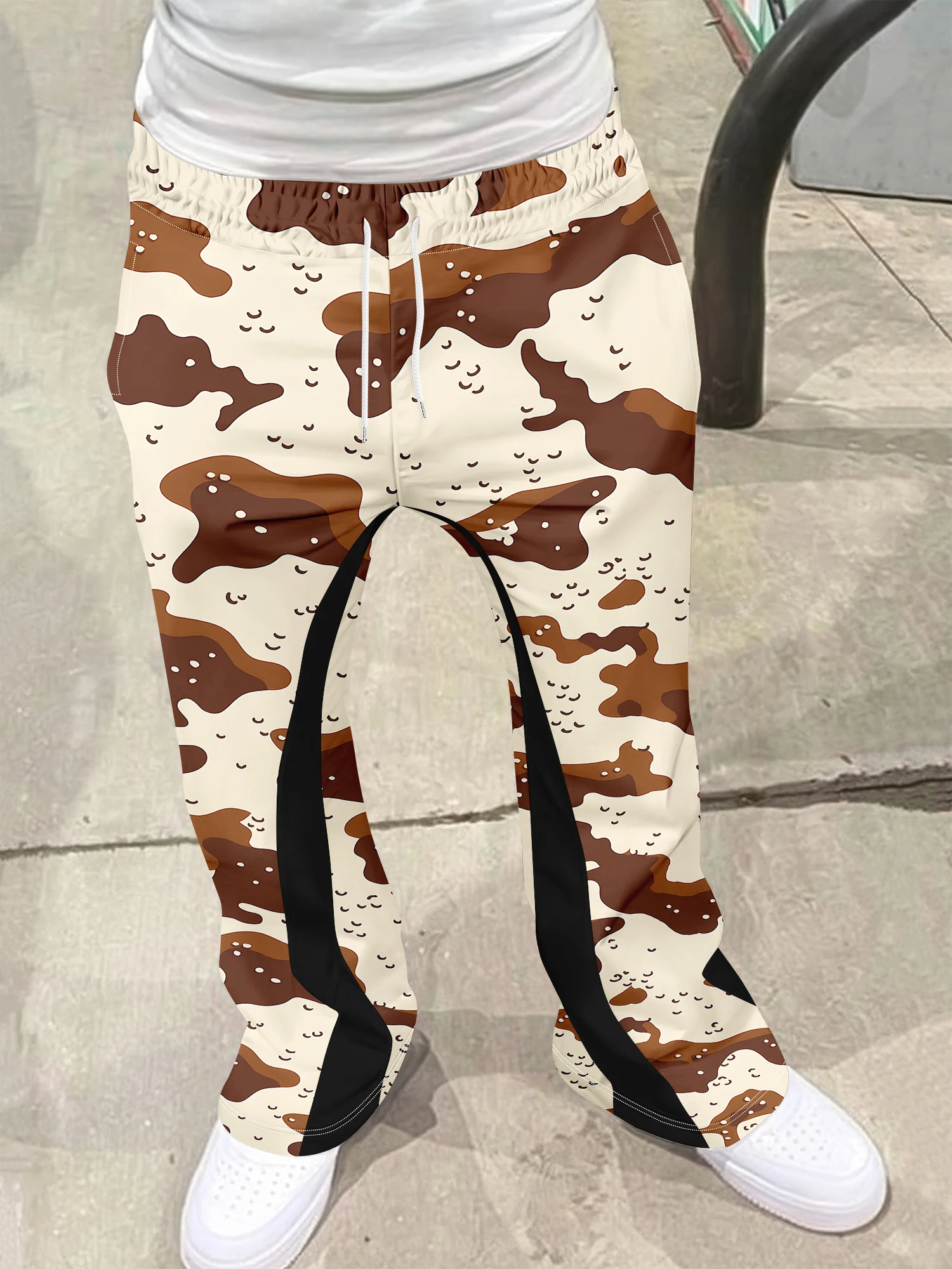 

Y2k Flared Pants Men Loose 3D Print Trousers Casual Sweatpants Mid Waist Sporty Female Clothes Streetwear Hip Hop Vintage Pants