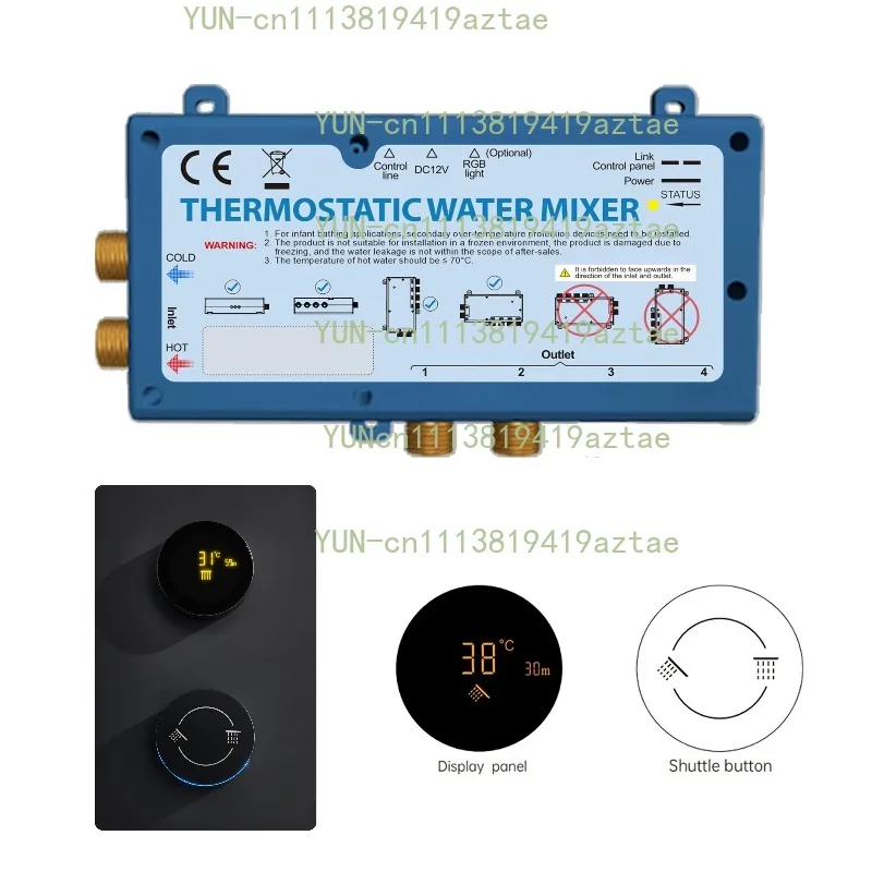 WiFi APP Digital Shower Mixer Bathroom Shower System Thermostatic Concealed Shower Set