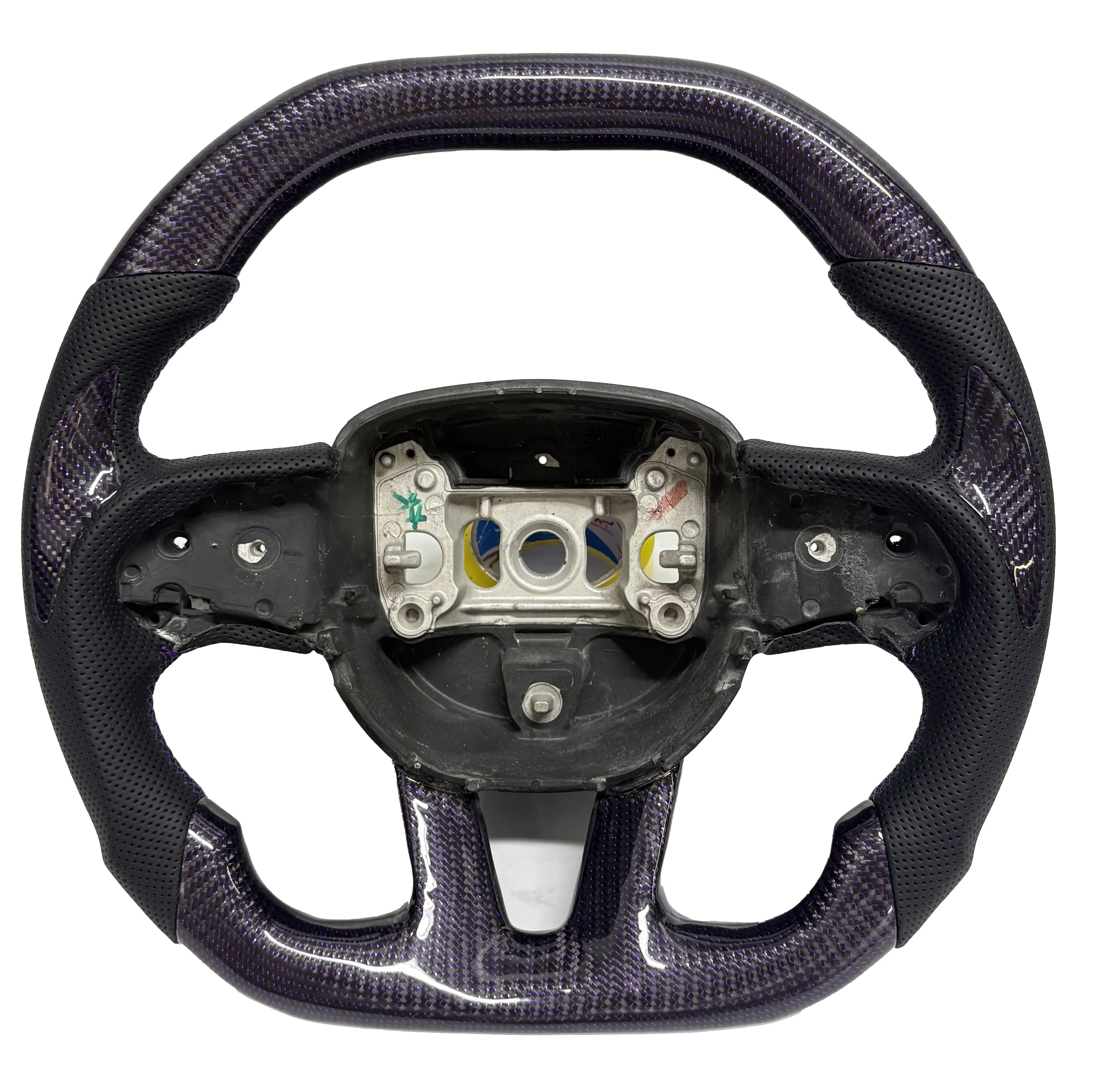 

Кожаный руль из углеродного волокна с подогревом для Dodge Challenger 2015-2024 гг., зарядное устройство, Grand Cherokee